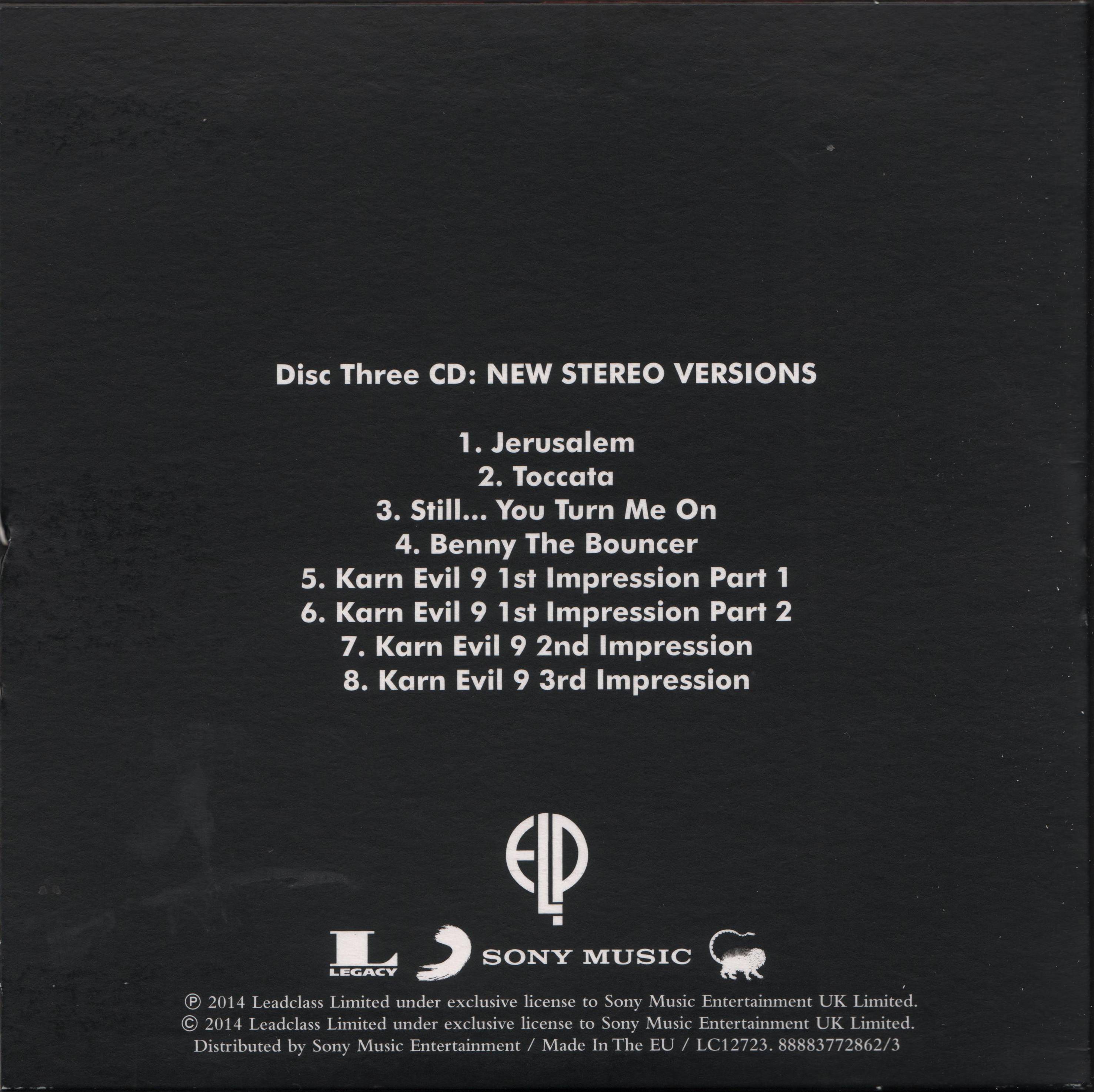 Emerson, Lake and Palmer Brian Salad Surgery deluxe edition : Back3